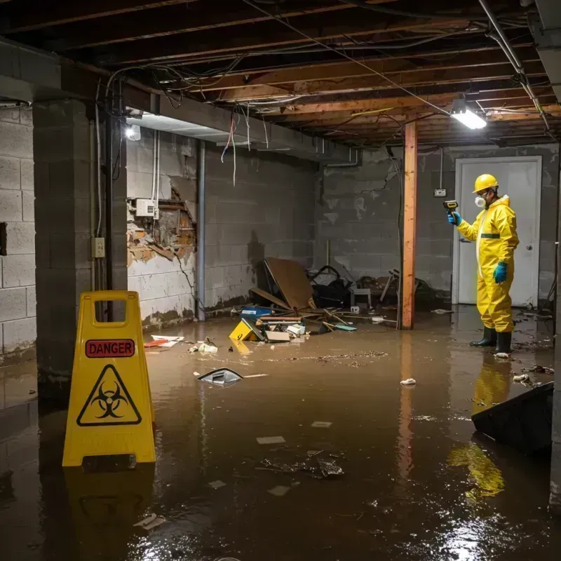 Flooded Basement Electrical Hazard in Princeton, WV Property